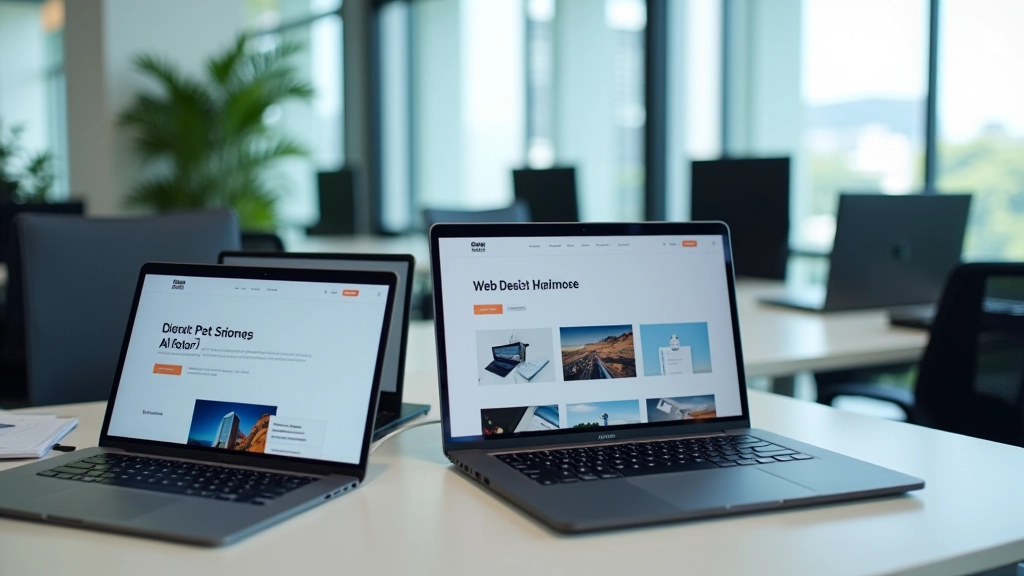 Portfolio website examples displayed on multiple screens showing different design styles
