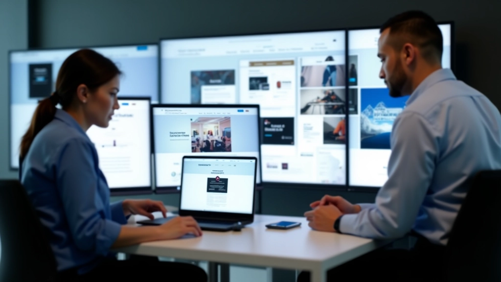 Portfolio website examples showcasing different design styles and layouts displayed on computer screens